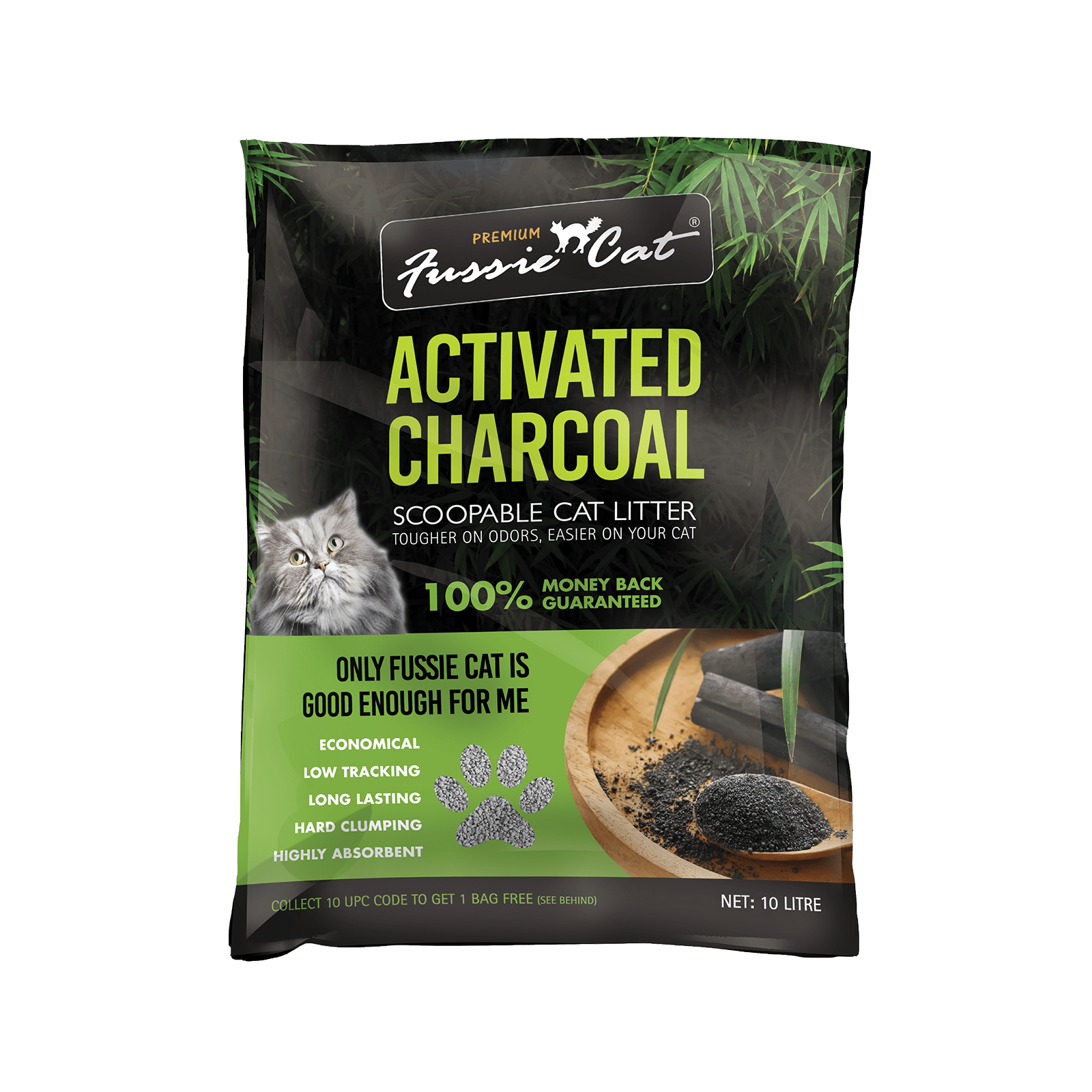 Buy Fussie Cat Bentonite Litter Activated Charcoal-10L Pets